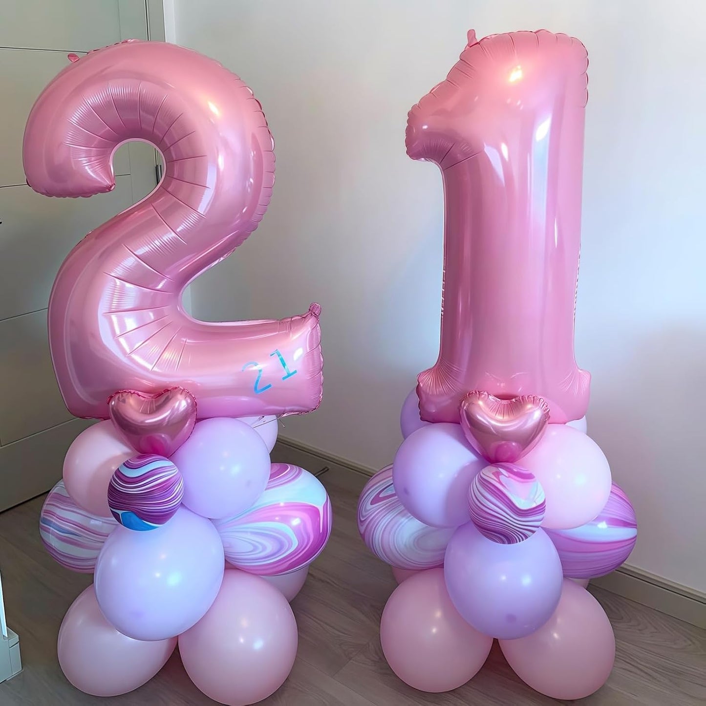 Pastel Pink 3 Balloon, Light Pink 3 Balloons Number,40 Inch Helium Foil Mylar Number 3 Balloon for Birthday Party