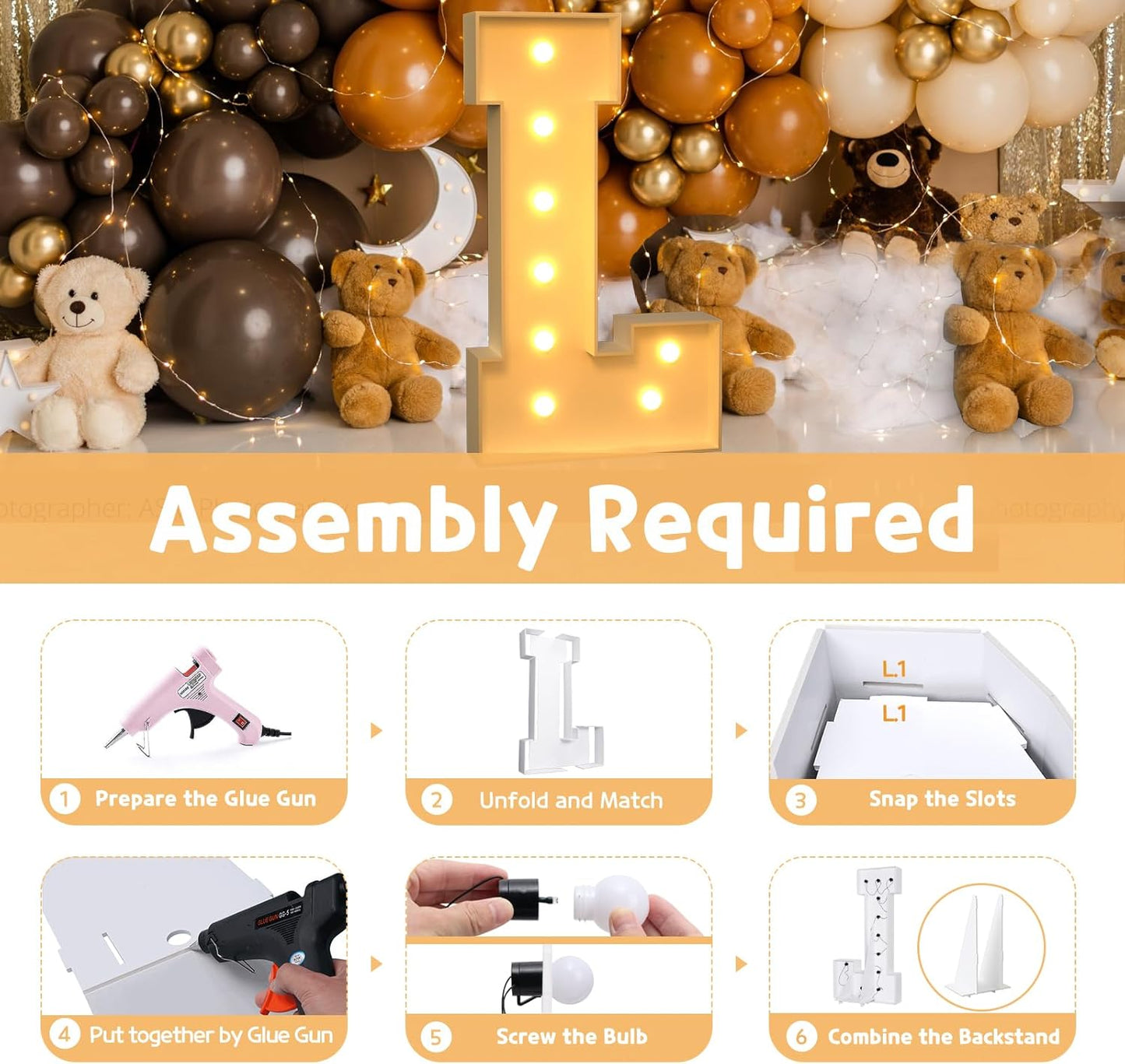 imprsv Marquee Light Up Letters - 3FT Letters for Birthday, Baby Shower, Wedding & Engagement Parties