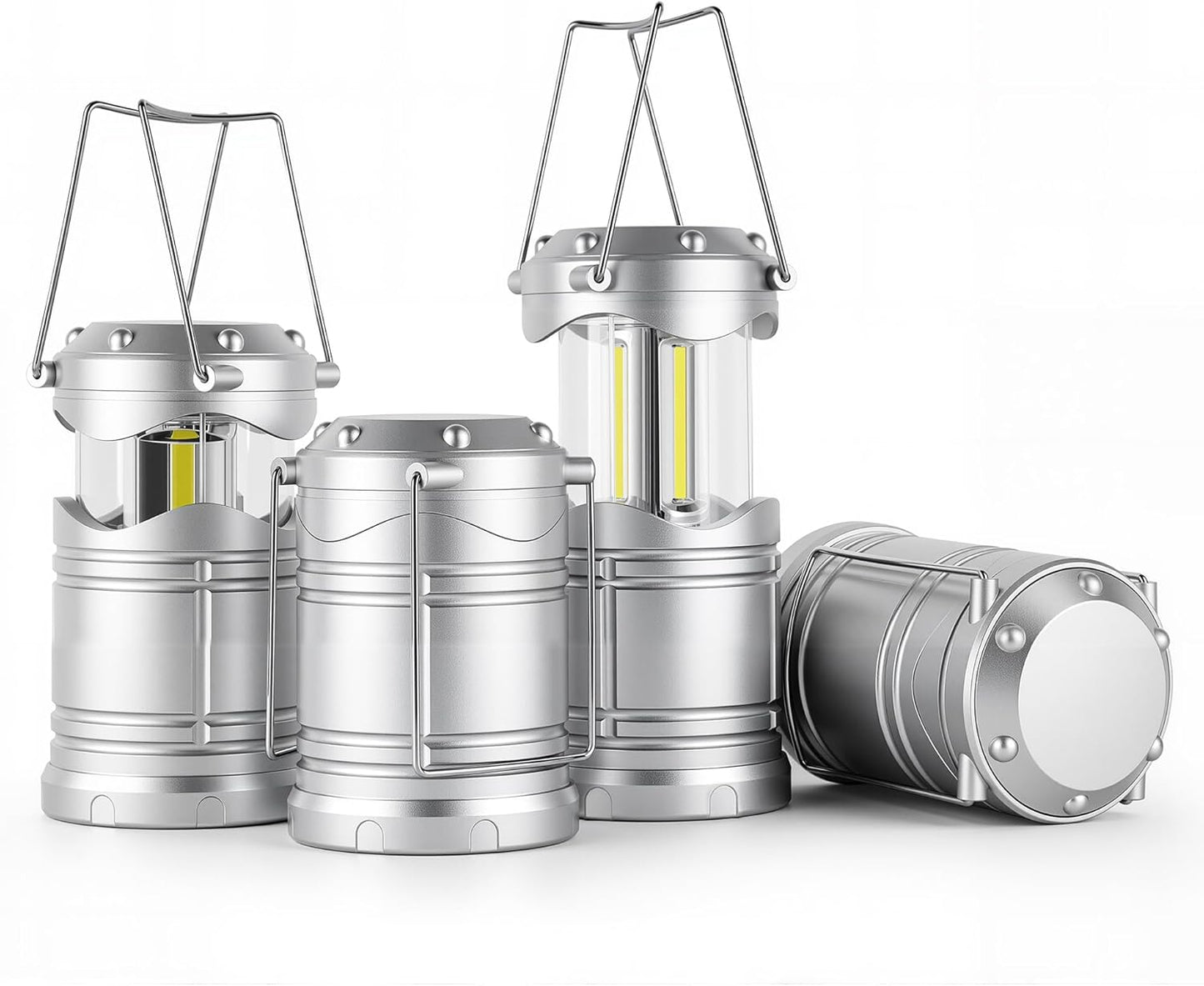 Lichamp LED Camping Lantern, 4 Pack Battery Powered Flashlight for Power Outages, Portable Collapsible Hanging Light Essential for Home, Outdoor, Emergency Lamp Survival Kit Gear for Hurricane, B4SL