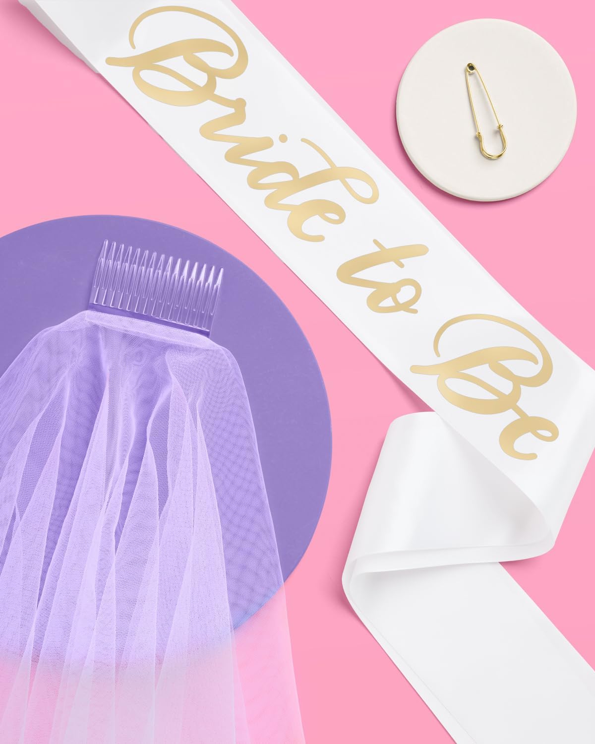 xo, Fetti Bachelorette Party Sash + Veil - Bride To Be | Bachelorette Party Decorations Kit - Sash for Bride | Bridal Shower Gift Supplies