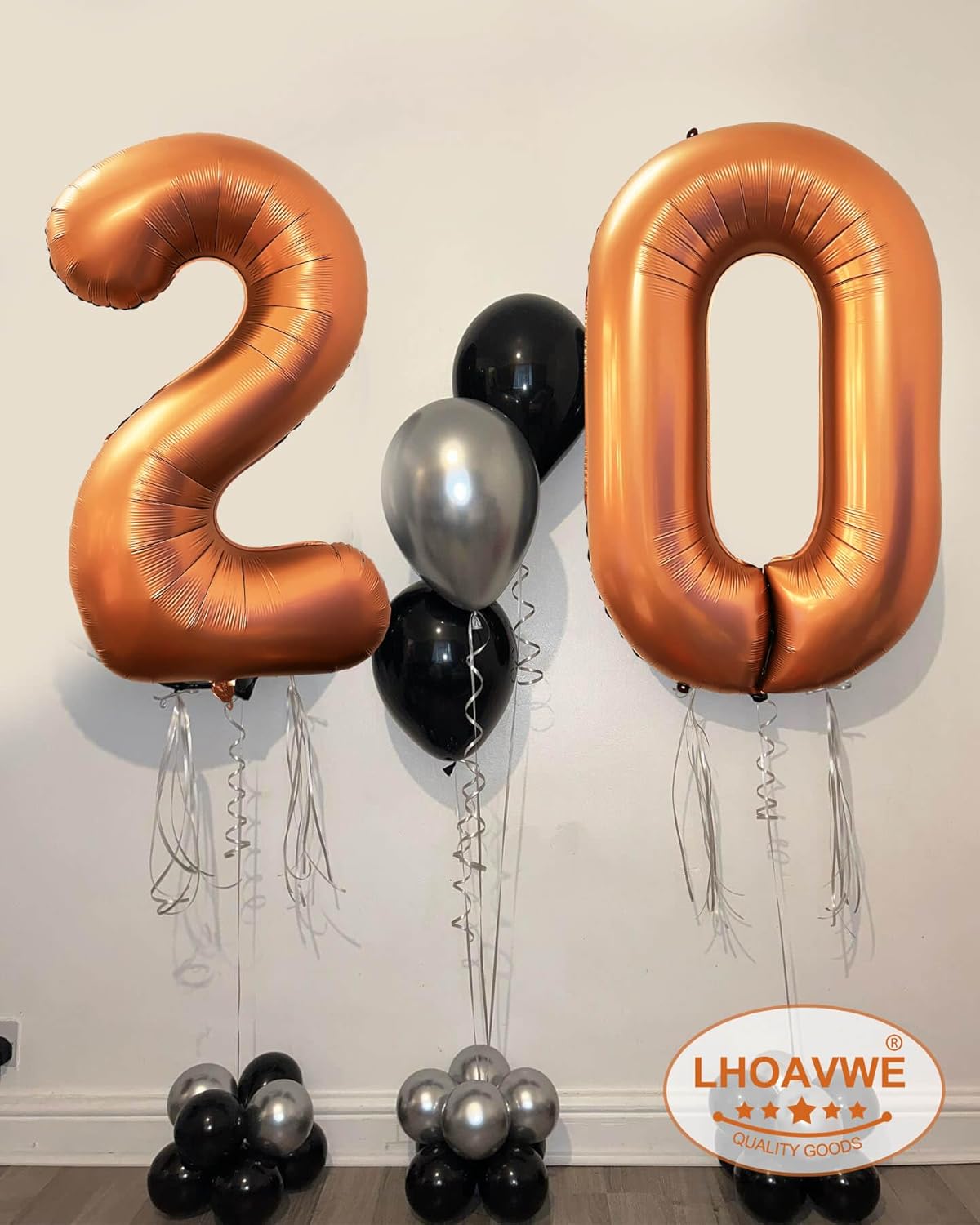 Number 17 Giant Orange 40 Inch Foil Helium Balloons for 17th Birthday Party & Anniversary Events