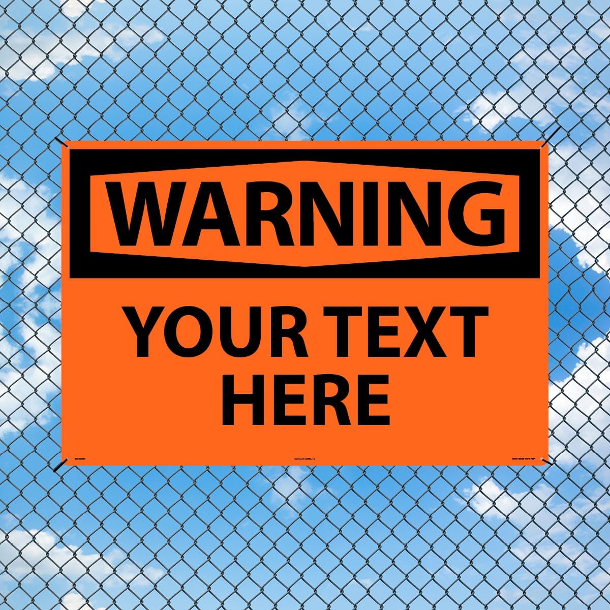 Custom OSHA Style Warning Sign 24" x 36" Aluminum Sign, Customizable "Your Text Here", by AccuformNMC Made in USA