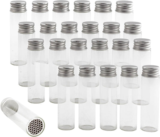 Darware Party Favor Matches Jars (24-Pack): Empty Glass Vials with Strike Stickers for Wedding Favors and DIY Gifts