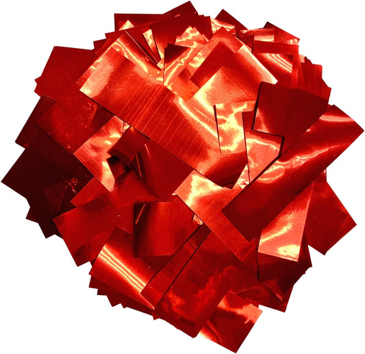 Shiny Metallic Confetti Rectangles, Red Color – Ultimate Confetti Fluttering Foil Paper for Confeti Cannon and Launcher Use, Table Decorations, and More (20 Handfuls per Bag, 1 lb)