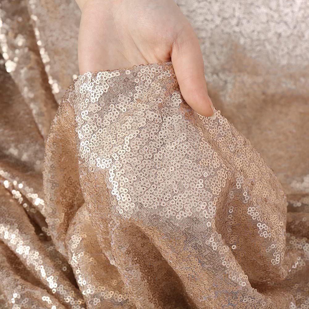 Poise3EHome 8FT x 10FT Sequin Photography Backdrop Curtain for Party Decoration, Champagne