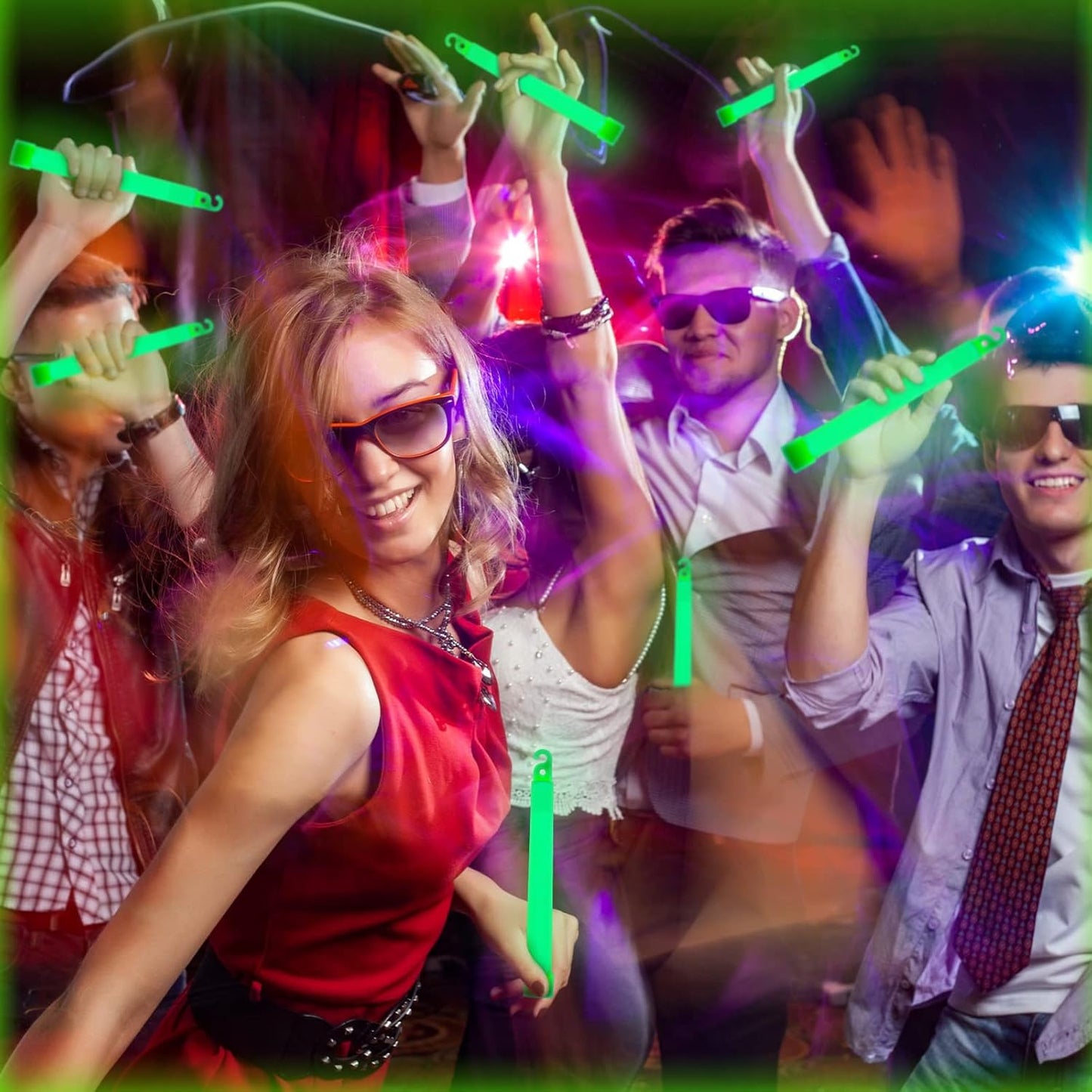 Sotiff 48 Pcs Bright 6 Inch Large Glow Sticks Bulk Emergency Glow in The Dark Sticks with 12 Hour Duration for Camping Hiking Outdoor Parties Activities Survival Storms Blackouts (Green)