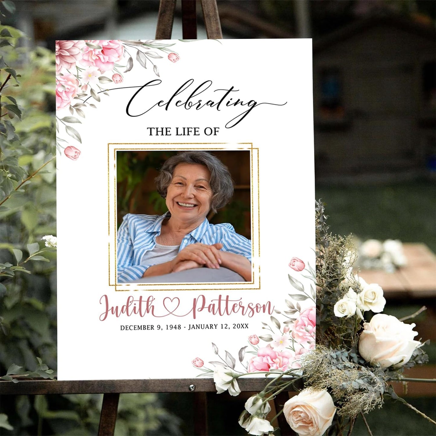 Celebration of Life, Funeral Welcome Sign, Large Memorial Poster, Funeral decoration, Obituary Memorial Service, Funeral program, Floral Funeral Welcome Sign, In-loving Memory Sign