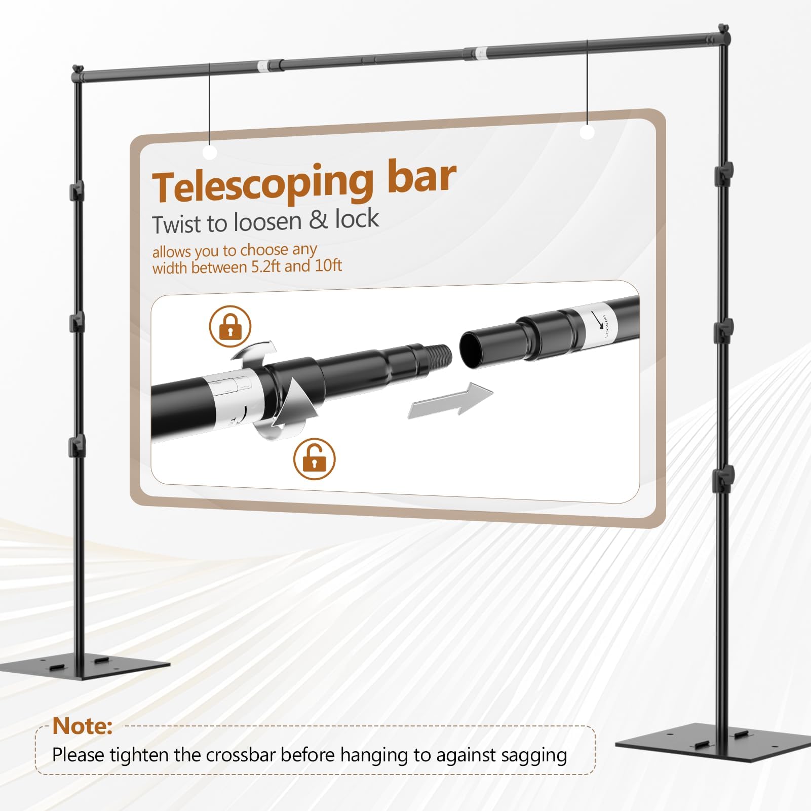 EMART Backdrop Stand Heavy Duty 8.5x10ft Adjustable Pipe and Drape Stand