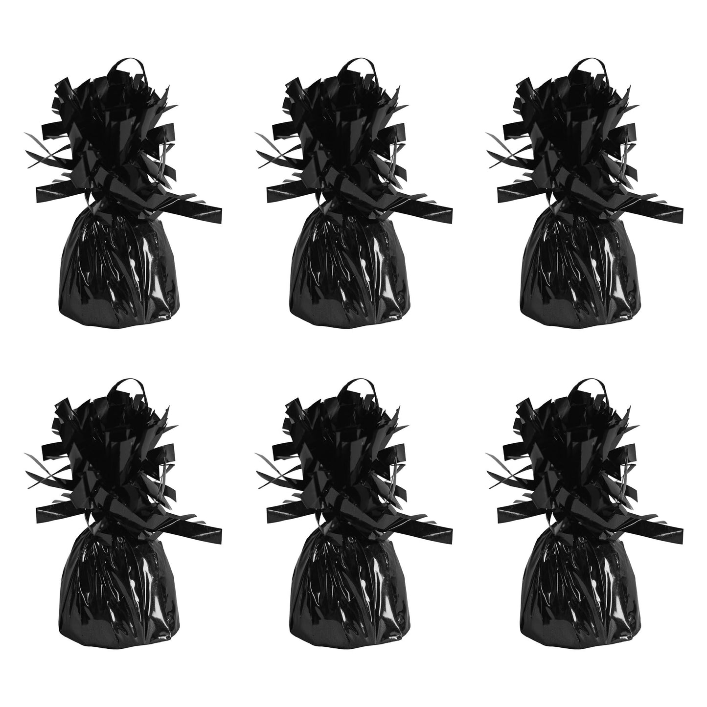 Beistle Wrapped Balloon Weight – 6 Pack, Black Balloon Centerpiece and Bouquet Holders, Party