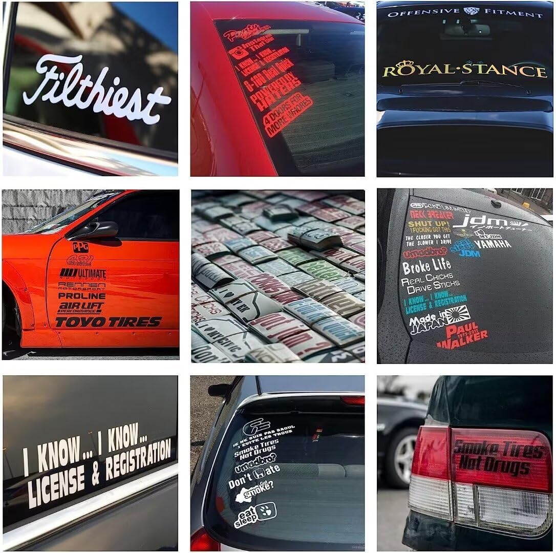 Personalize Your OWN Windshield Decal - Custom Vinyl Sticker Car Window - Car Windshield Graphic Name Letters Car Truck Door Banner（2PCS）