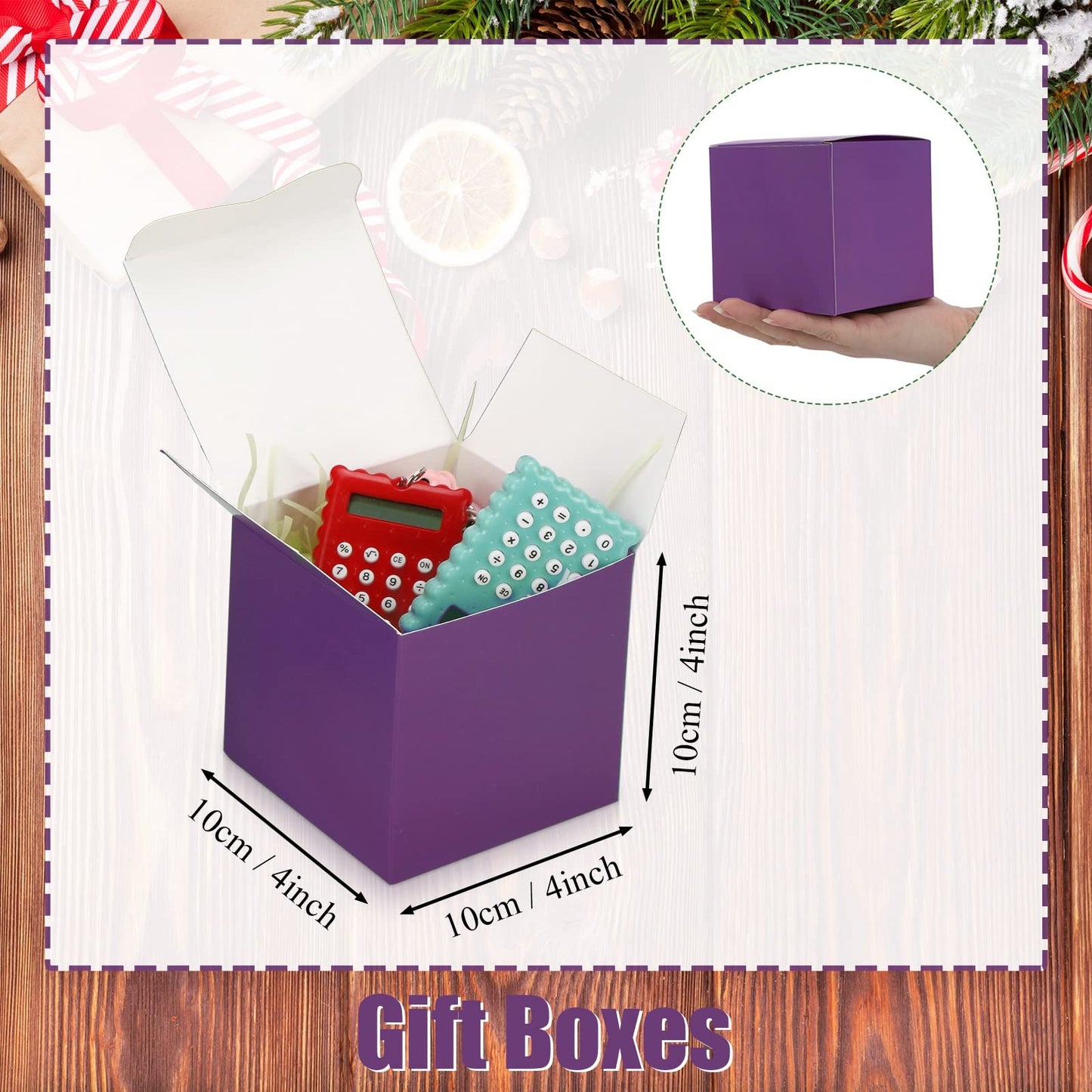 Zhehao 48 Pack Small Gift Boxes Bulk 4 x 4 x 4 Inch Colorful Kraft Paper Cube Boxes Holiday Easy
