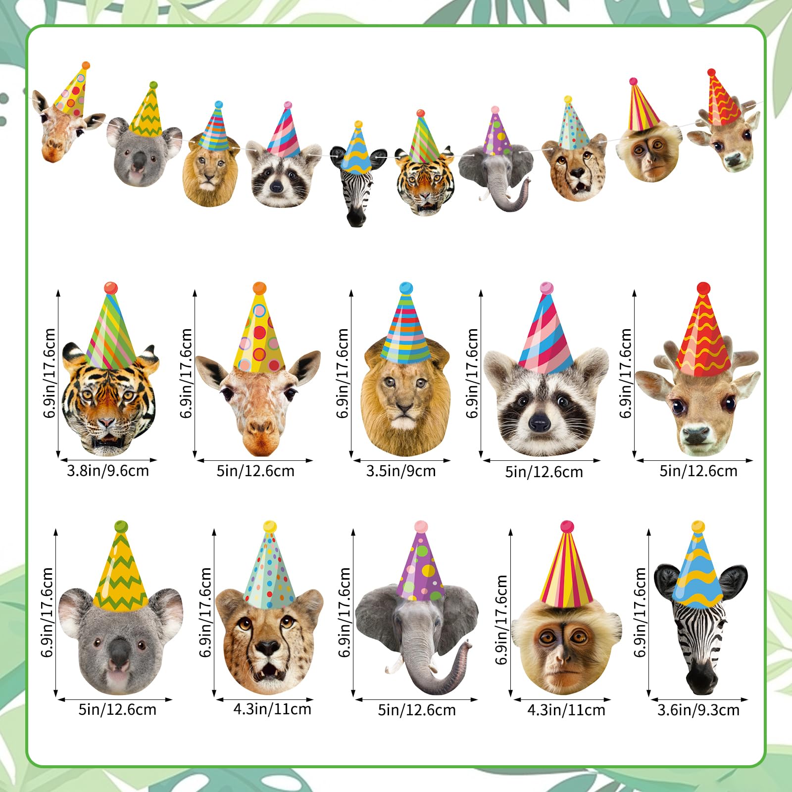 Hooqict Safari Animals Happy Birthday Banner Animal Birthday Party Decorations Party Animal Banner