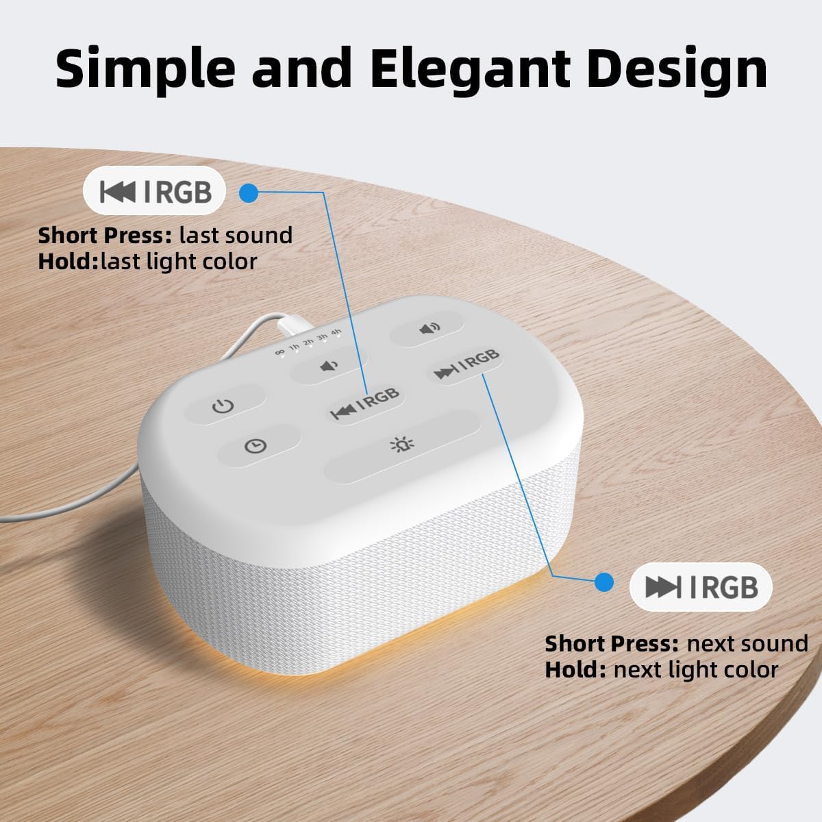 White Noise Machine Sound Machine 30 Soothing Sounds Brown Noise Machine with 12 Night Light Colors Sleep Sound Machine for Adults Baby Kids Noise Canceling for Office Home Privacy Auto-Off Timer
