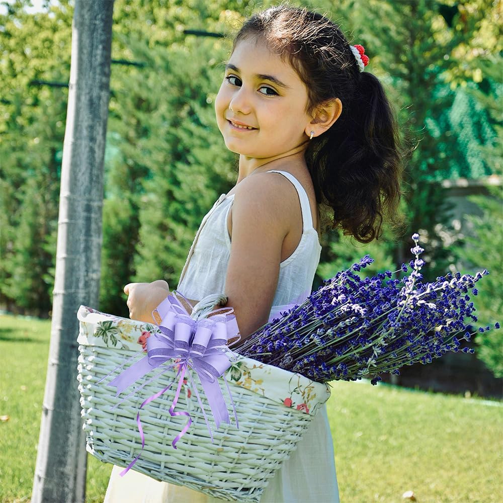 WEWILUCK Bows for Gift Wrapping, Light Purple Gift Bows for Presents, Gift Baskets, Big Fancy Bow for Birthdays, Parties, Christmas, and Everyday(6 inches, 15PCS)