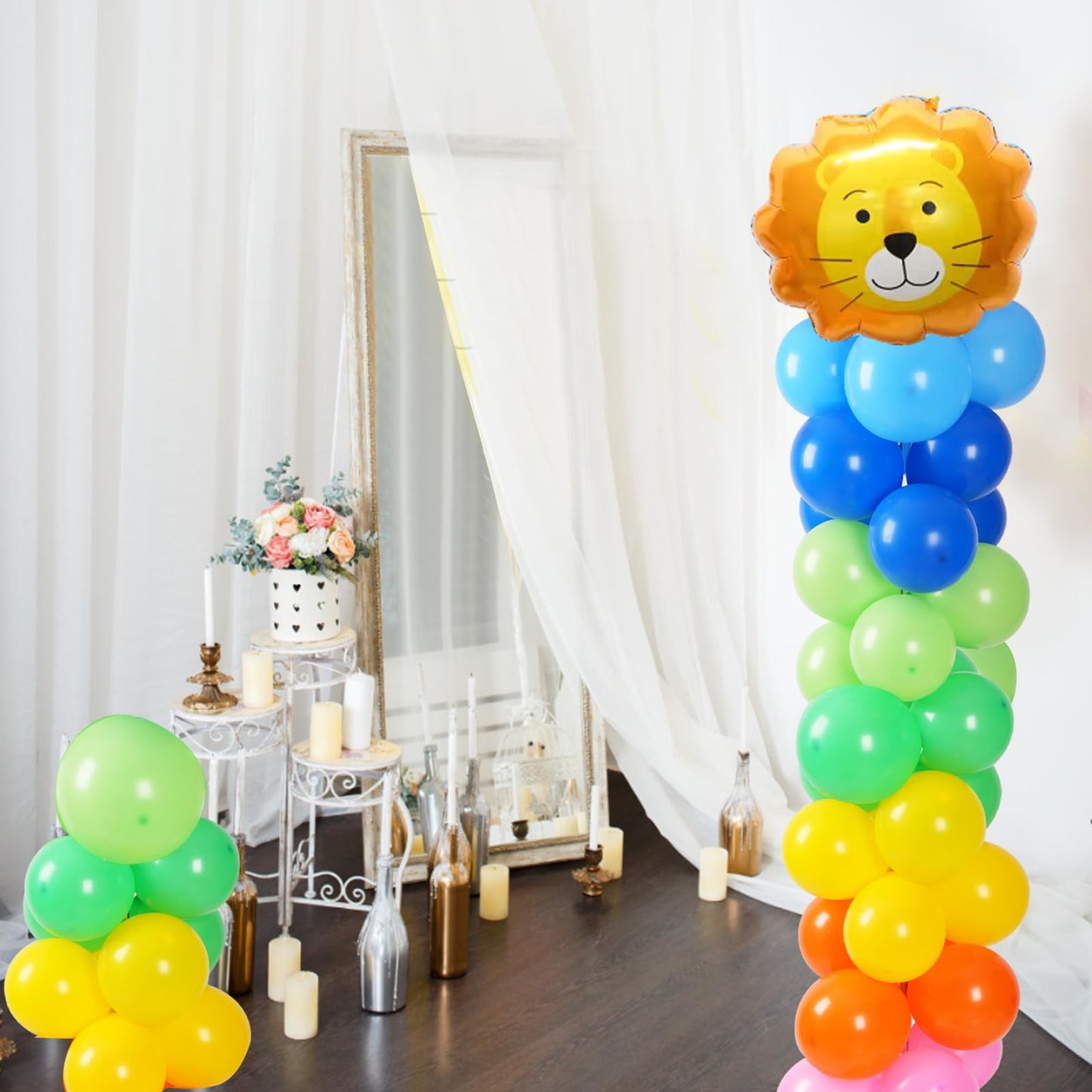 Tamodan Adjustable balloon column kit set of 2, 78 Inch balloon tower Reusable Metal Telescopic