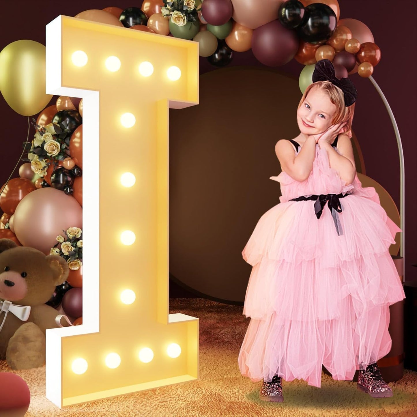 imprsv 4FT Light Up Letters, Large Light Up Letters for Birthday Party Decor, Wedding Decorations, Arch Kit