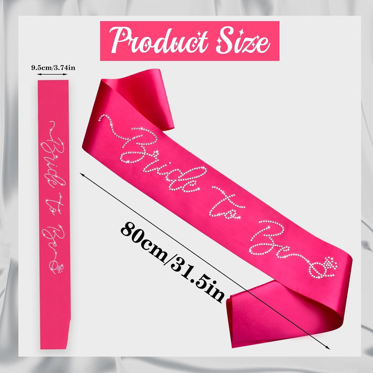 Hot Pink Bride to Be Sash with Glitter Rhinestones, Funny Bride to Be Sash Bachelorette Party Sashes for Bridal Shower Wedding Hen Party Decorations Engagement Gifts Jokes Favors