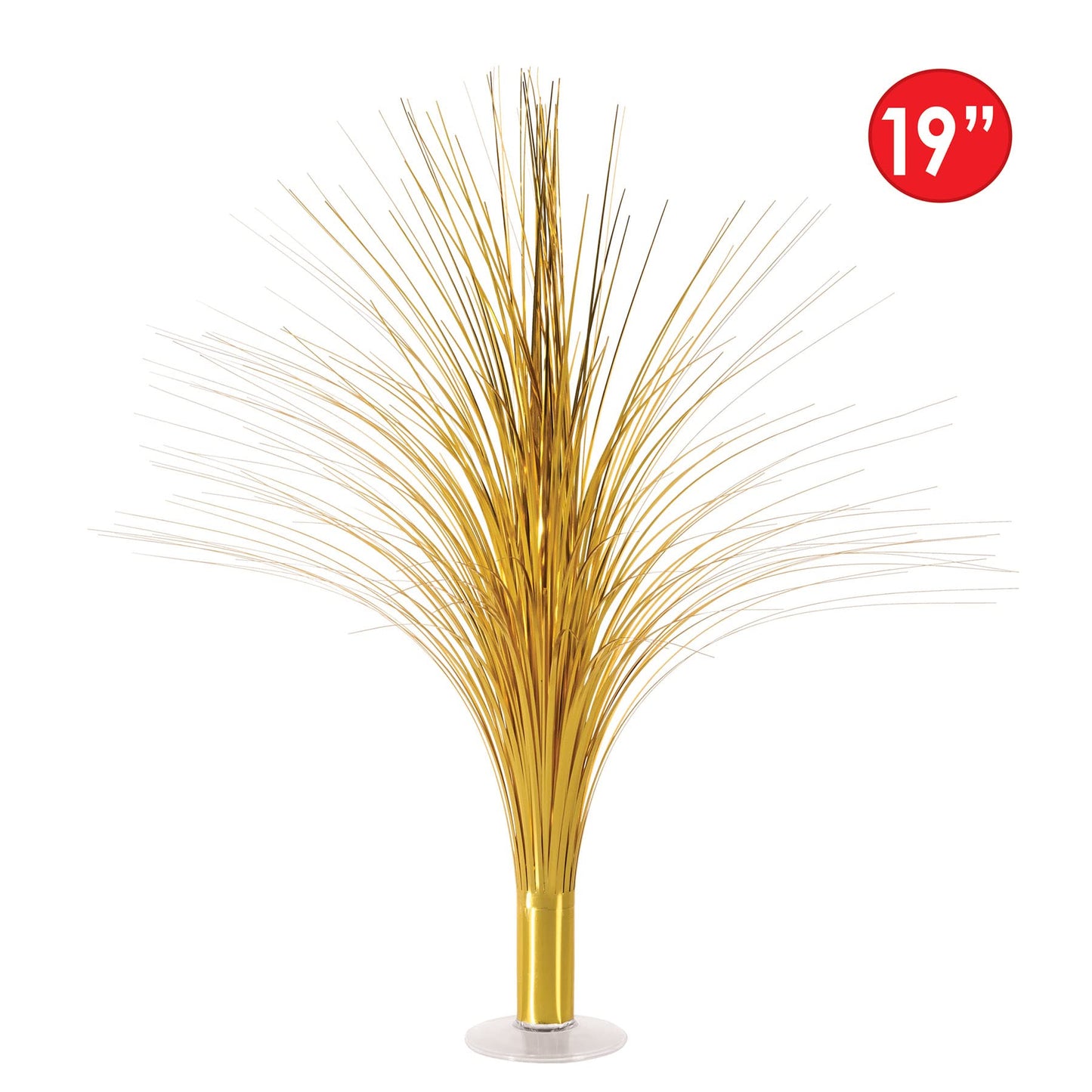 Beistle Metallic Spray Centerpieces - 2-Pack Elegant Gold Table Decorations with Clear Base