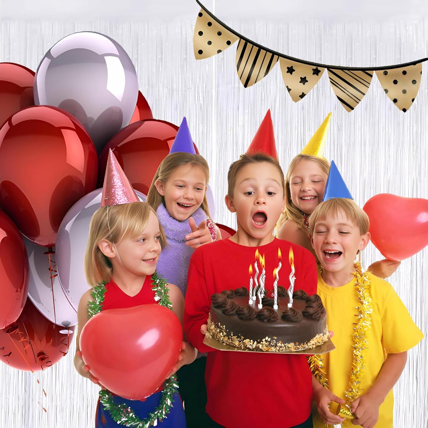 Keyali 2 Pack 3.3 * 8.3 ft Foil Curtain Metallic Tinsel Fringe Curtains Photo Booth Props Backdrop for Birthday Wedding Engagement Baby Shower Christmas Holiday Celebration Party，White