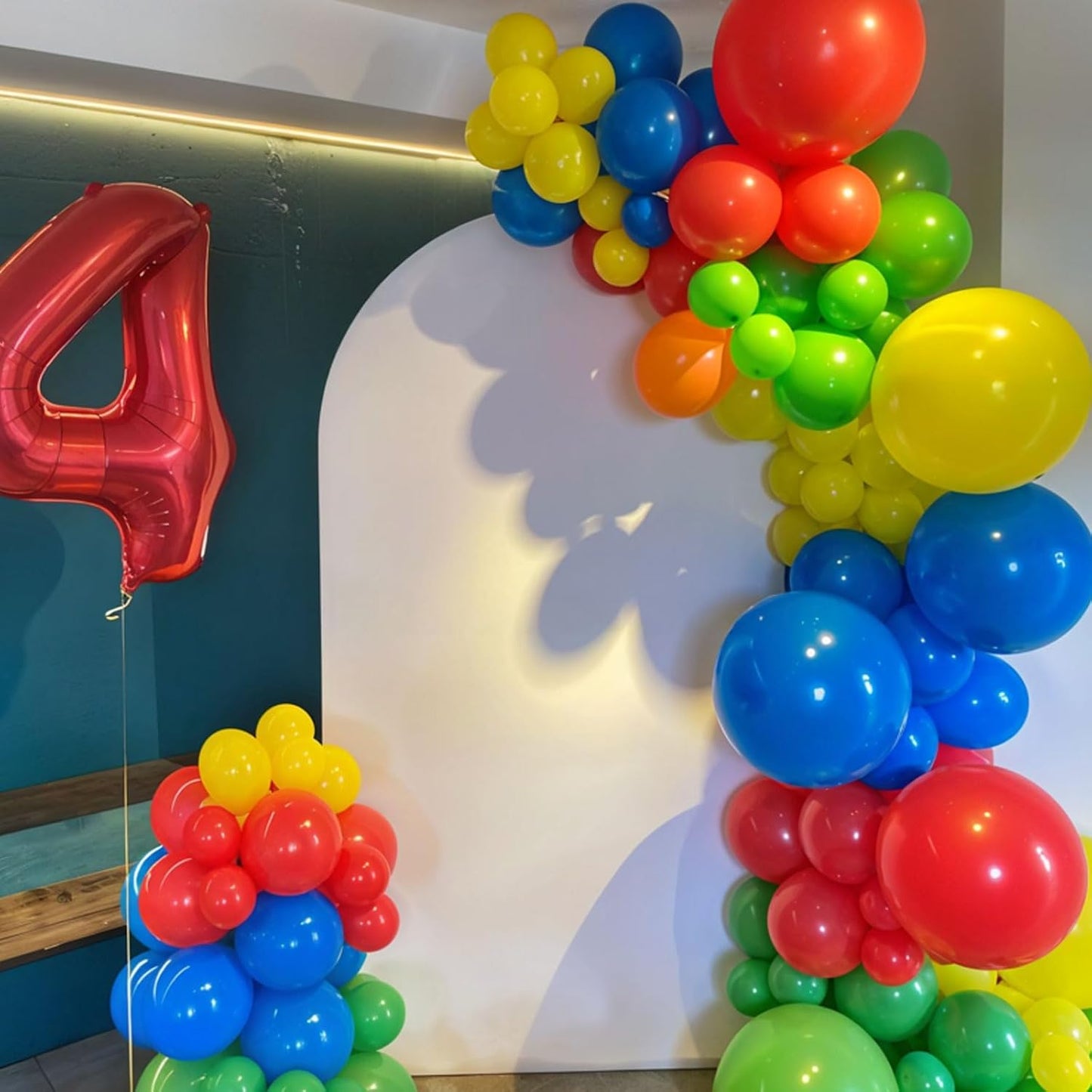 Red Green Blue Balloons, 60pcs Circus Carnival Balloons, Star Colorful Confetti Gold Long Balloon With Lightning Foil Balloon For Birthday Baby Shower Circus Carnival Theme Party Wedding Decoration