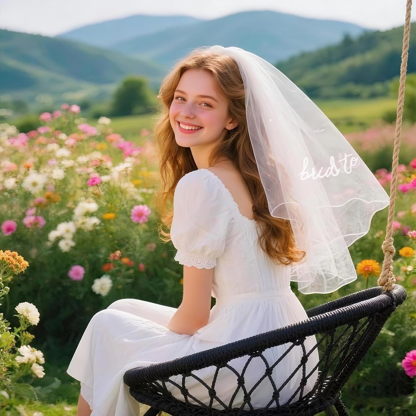 Prometheism Bride to Be Veil Hair Accessories for Bachelorette Party, Bride To Be Headband Decorations,White Headpiece,Gift for Bridal Shower and Engagement Party