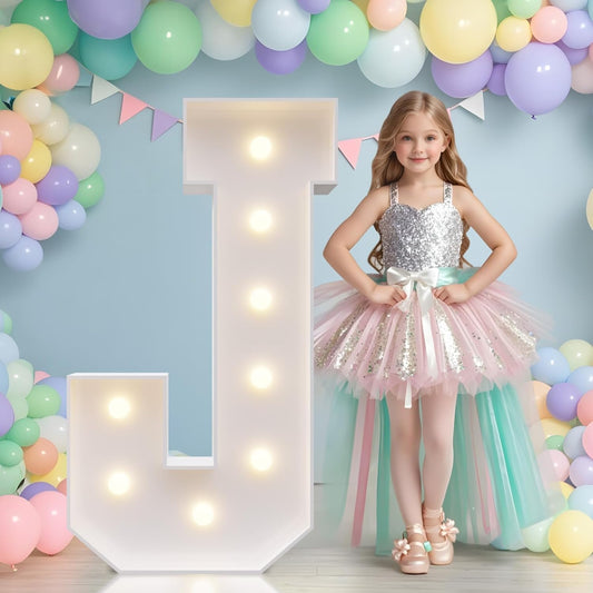JoyMuse Marquee Letters 3 Feet Tall, Light Up Letters 3FT with Lights, Large Letters for Party, Letter J Light Up Letters for Baby Shower Wedding Proposal Graduation Birthday Decorations
