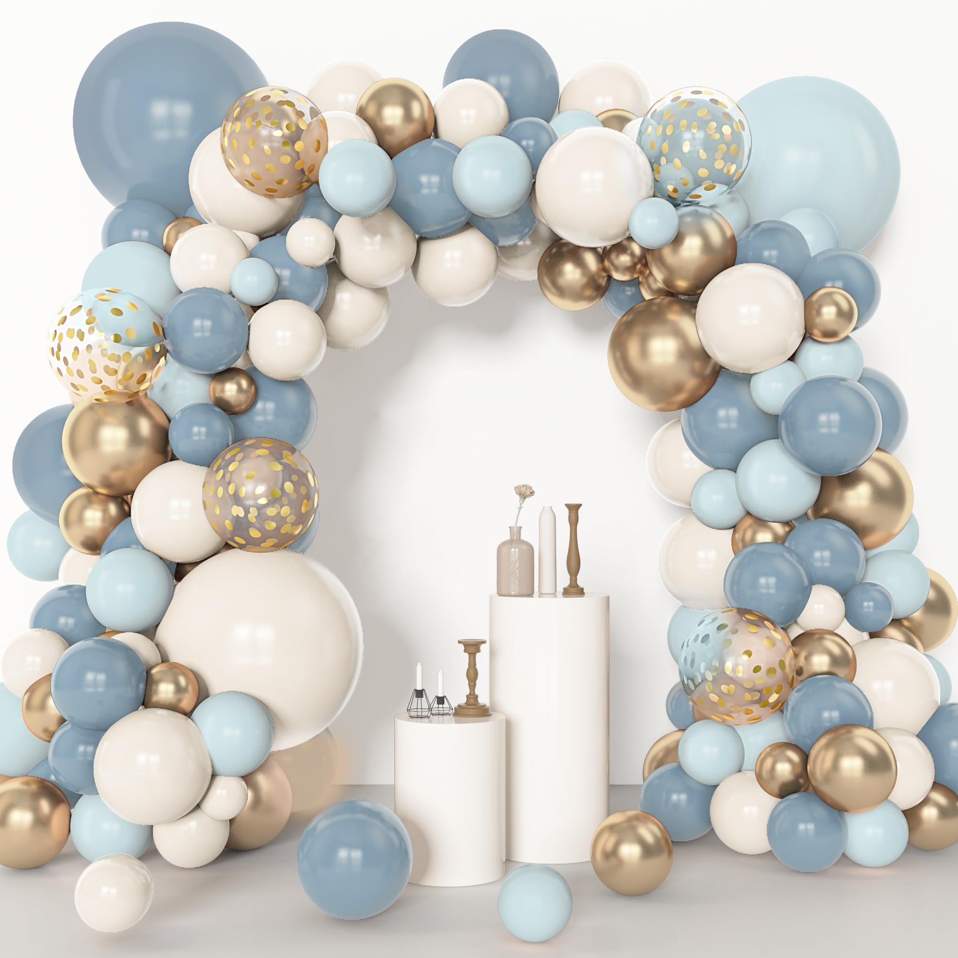 Amandir 153pcs Dusty Blue Balloon Garland Arch Kit Different Sizes