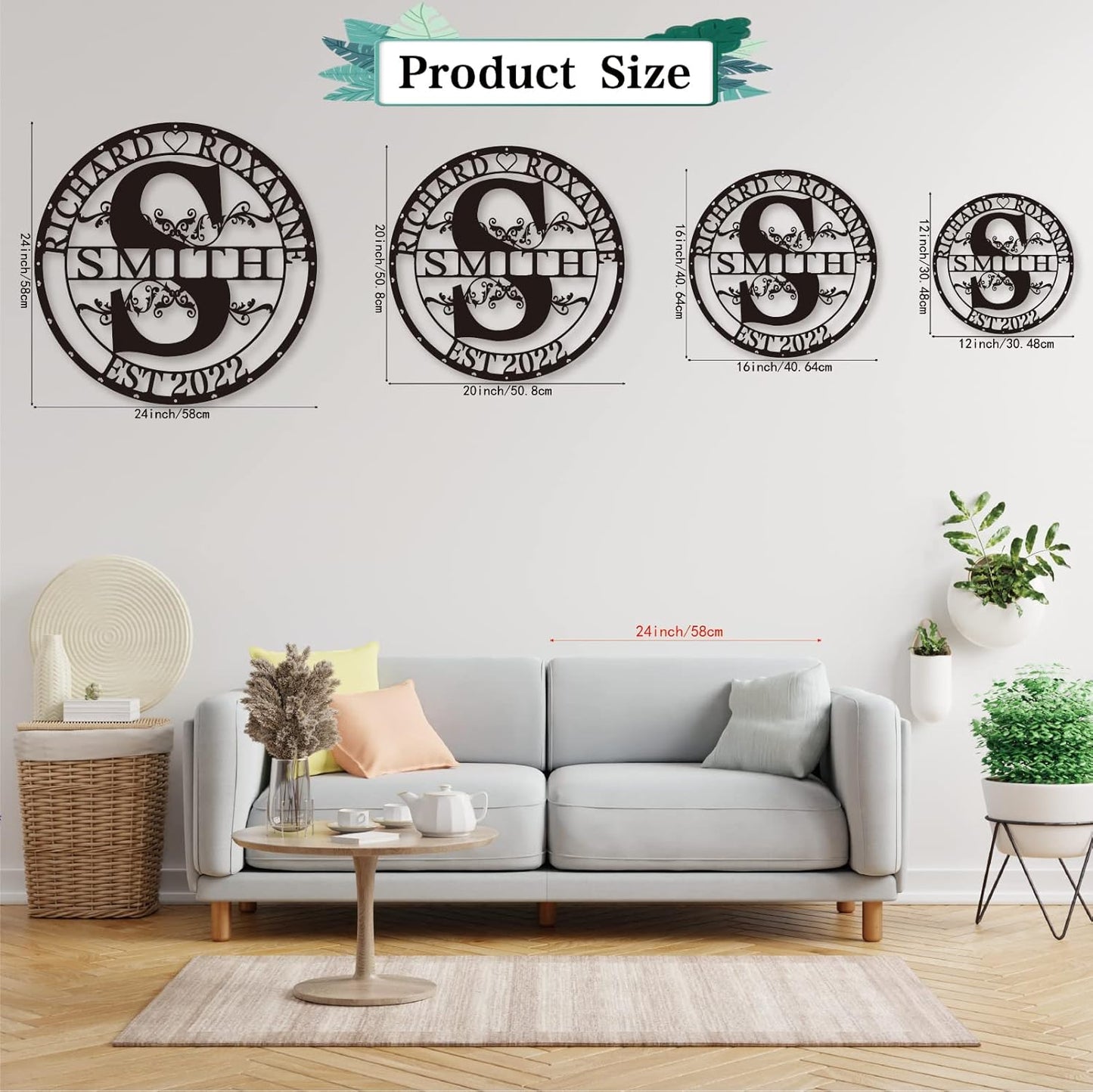 Split Letter Metal Monogram, Custom Last Name and Date Sign, Split Letter Name Signs, Personalized Last Name Sign, Metal Family Name Sign, Door Hanger, Outdoor Metal Sign, Wedding Gift