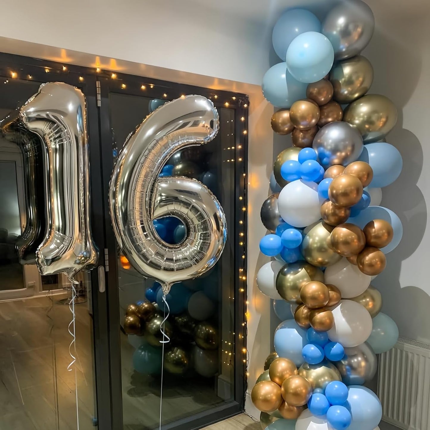 Silver 1 Balloon,40 Inch Number 1 Balloon,1st Birthday Balloon Decorations Helium Silver 1 Balloon Number for Birthday Party Decorations