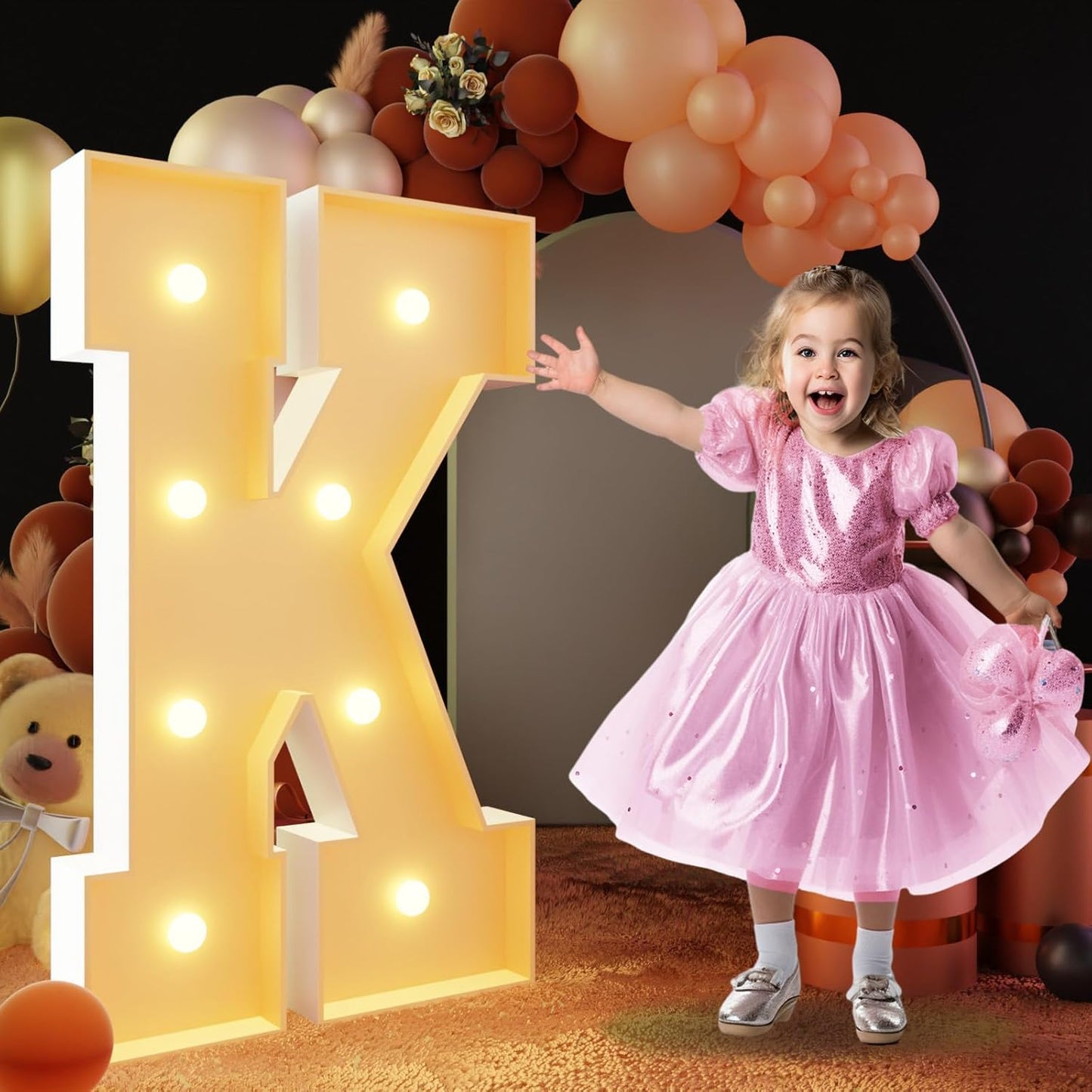 imprsv Marquee Letter K, 3FT White Foam Board Art Craft Kit for Baby Shower, Wedding Decorations, Party Backdrop Decor