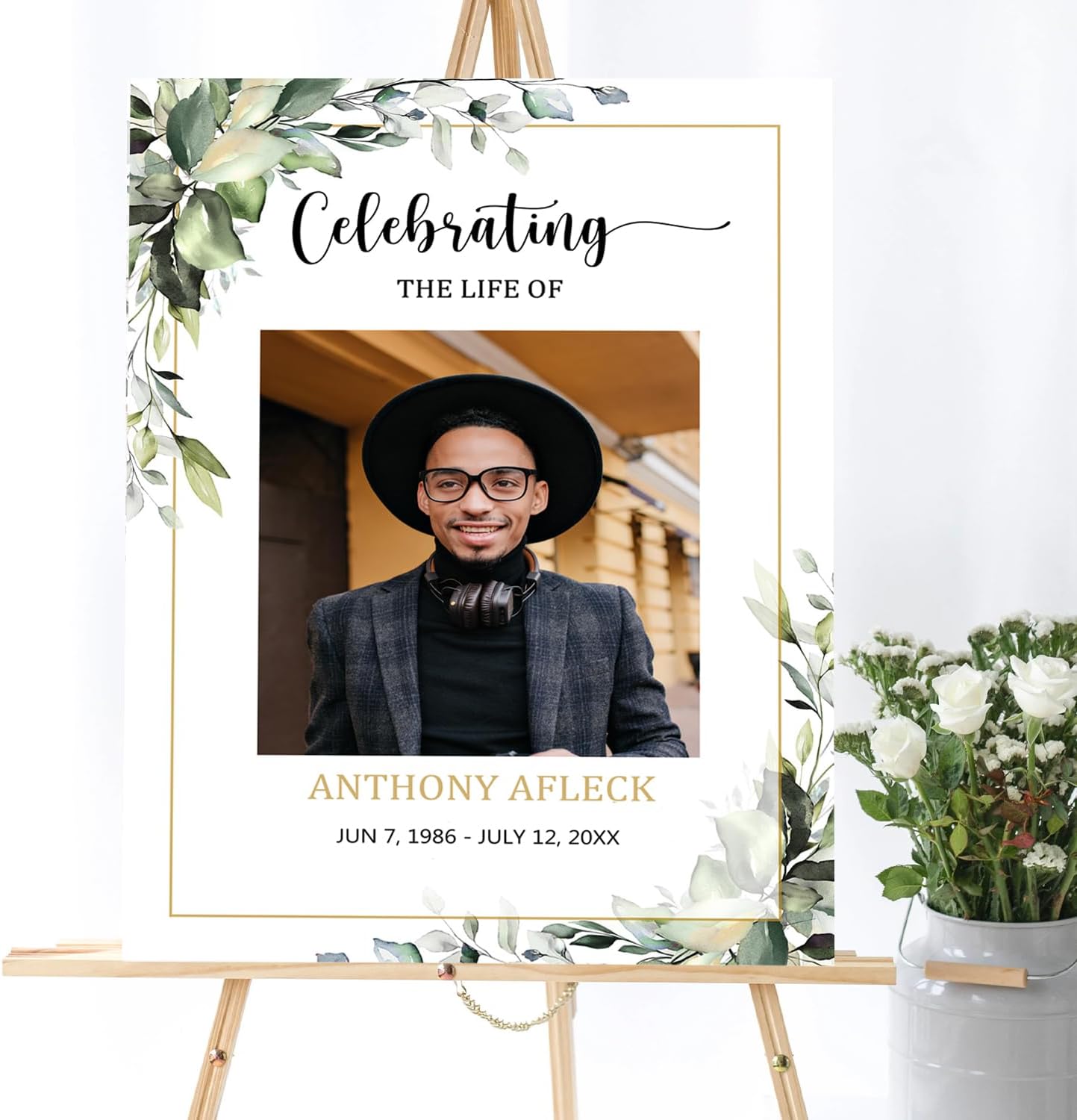 Greenery Funeral Welcome Sign, Memorial Welcome Sign, Celebration of Life Welcome Sign, Celebration Of Life Signs, Funeral Program, Eucalyptus Greenery Funeral Sign