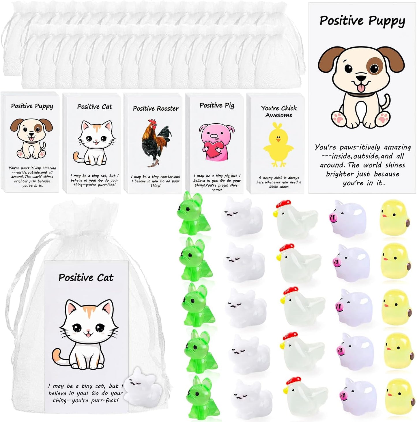 50 Set Employee Appreciation Gifts Bulk for Thank You Staff Back to School Student Teacher Coworker Nurse Pocket Gift End of Year Student Gifts Animal Pun Inspirational Note Cards Office Favors