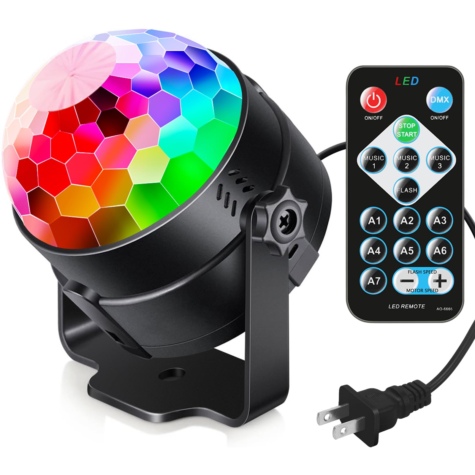 Luditek Sound Activated Party Lights with Remote DJ Lighting, Disco Ball Strobe Stage Light for