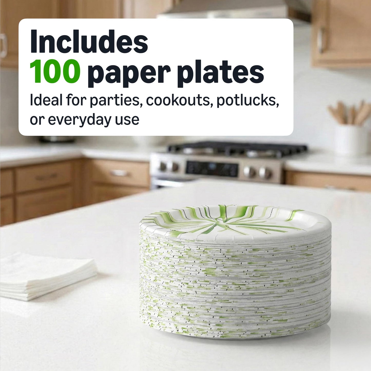 Amazon Basics Everyday Disposable Paper Plates, 8.62 Inch, Microwave-Safe, Cut Resistant