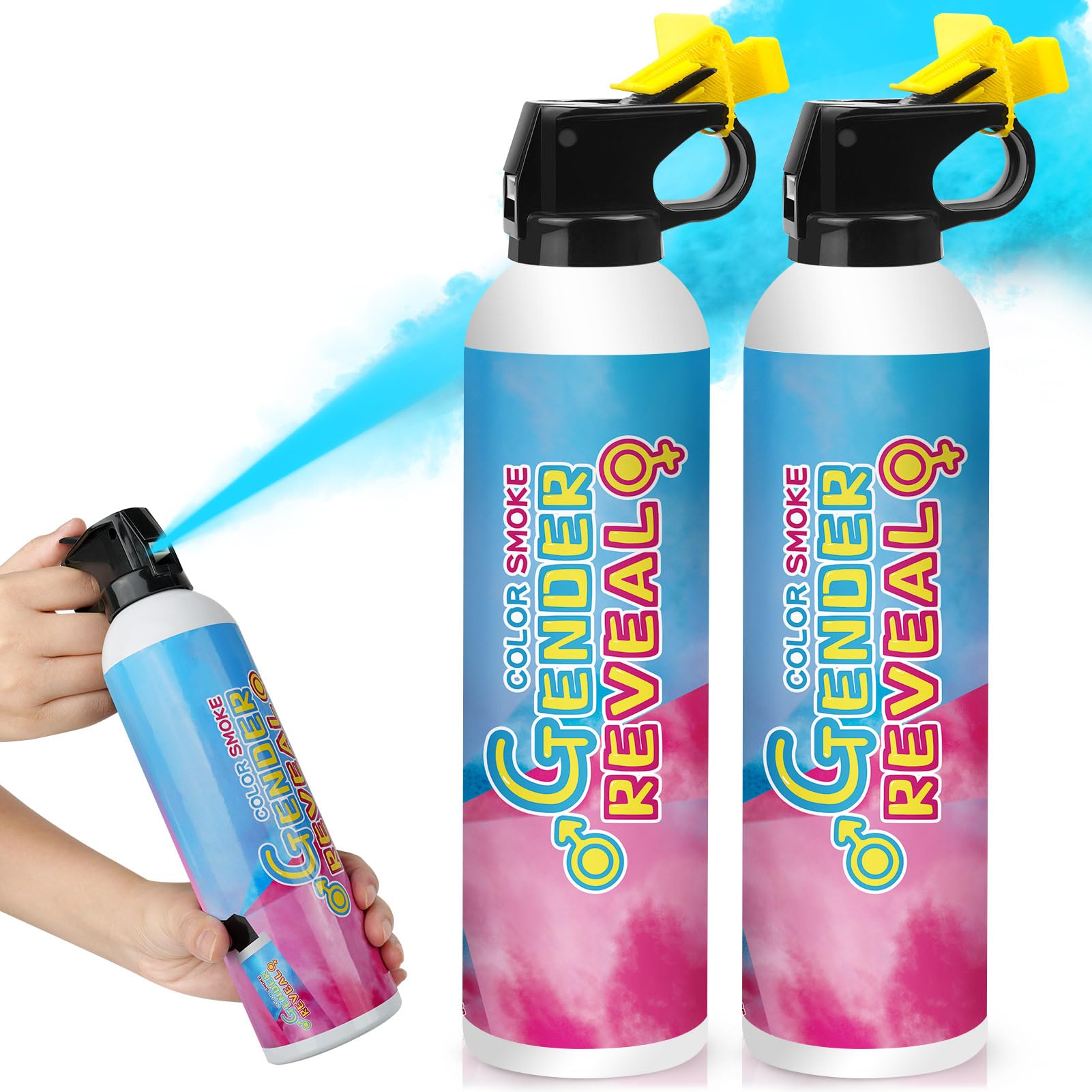 Merear Large Gender Reveal Fire Extinguisher 2 Packs, Gender Reveal Ideas, Baby Boy Reveal Party