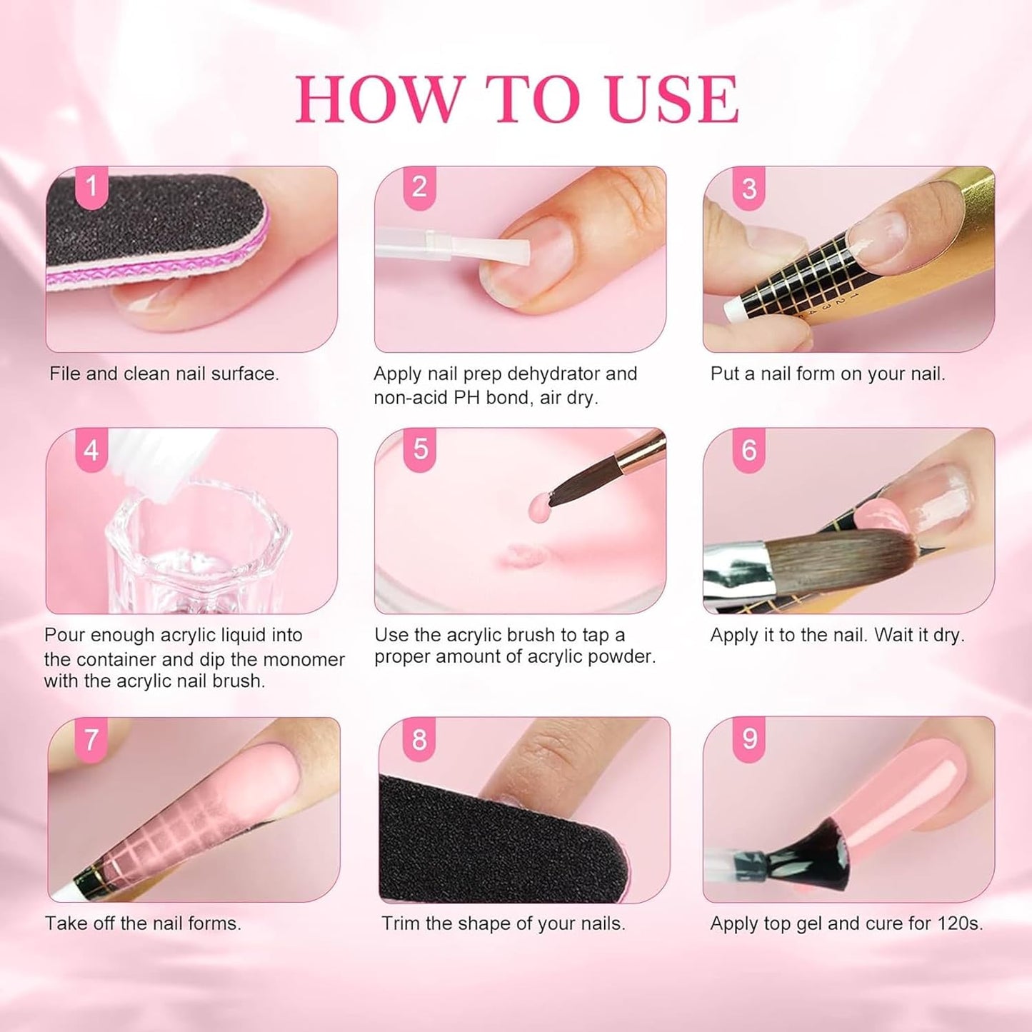 Clear/PInk Acrylic Nail Powder, 2Pcs Professional 120g Acrylic Nail Powder Polymer for 3D French Nail Manicure Extension Nail Carving Large Capacity Acrylic 8oz