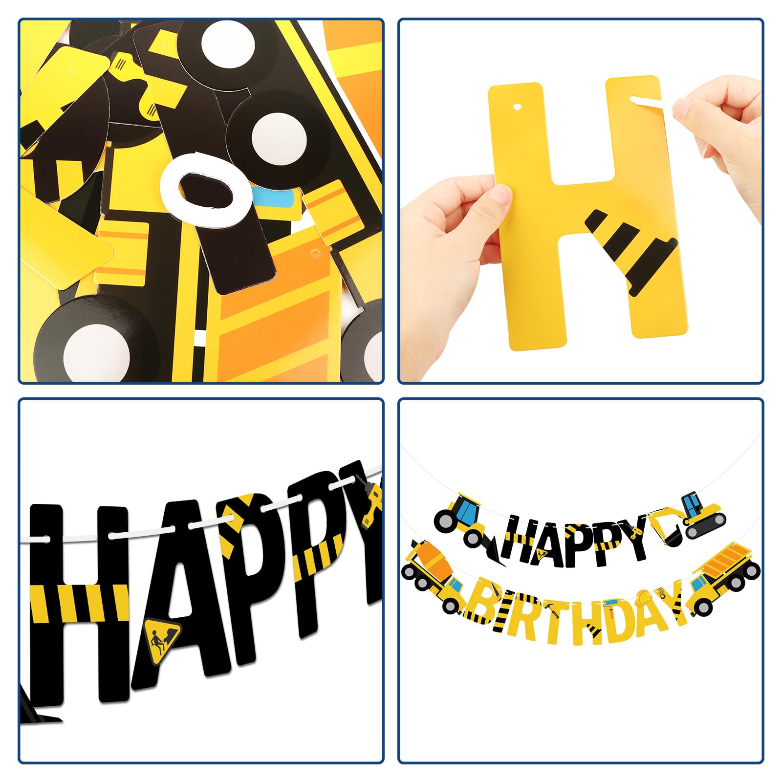 Happy Birthday Banner Construction Party Decorations Construction Birthday Party Supplies for Boys
