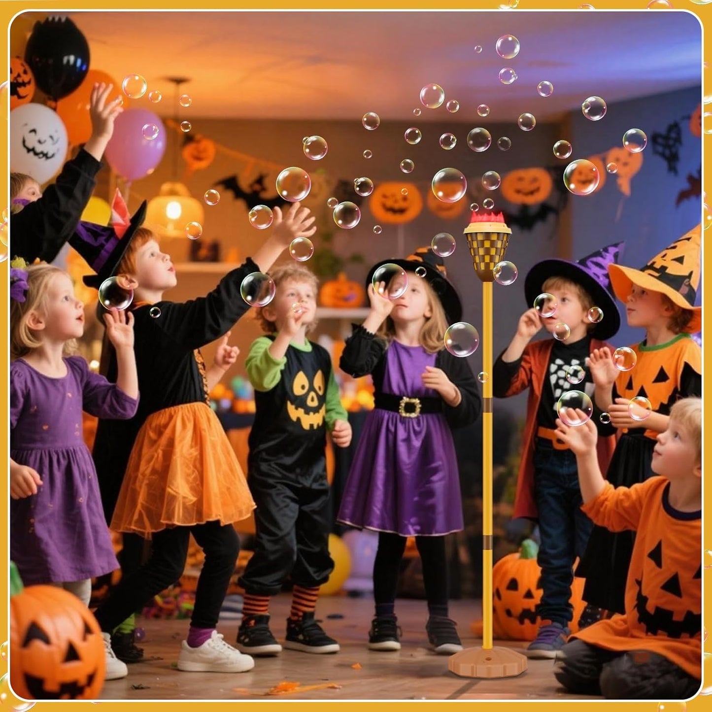 Bubble Machine for Kids, Garden Lamp Bubble Toy with Colorful Lighting and Music for Toddlers, Rechargable Bubbles Blower Maker Outdoor Toys for Wedding Birthday Christmas Party