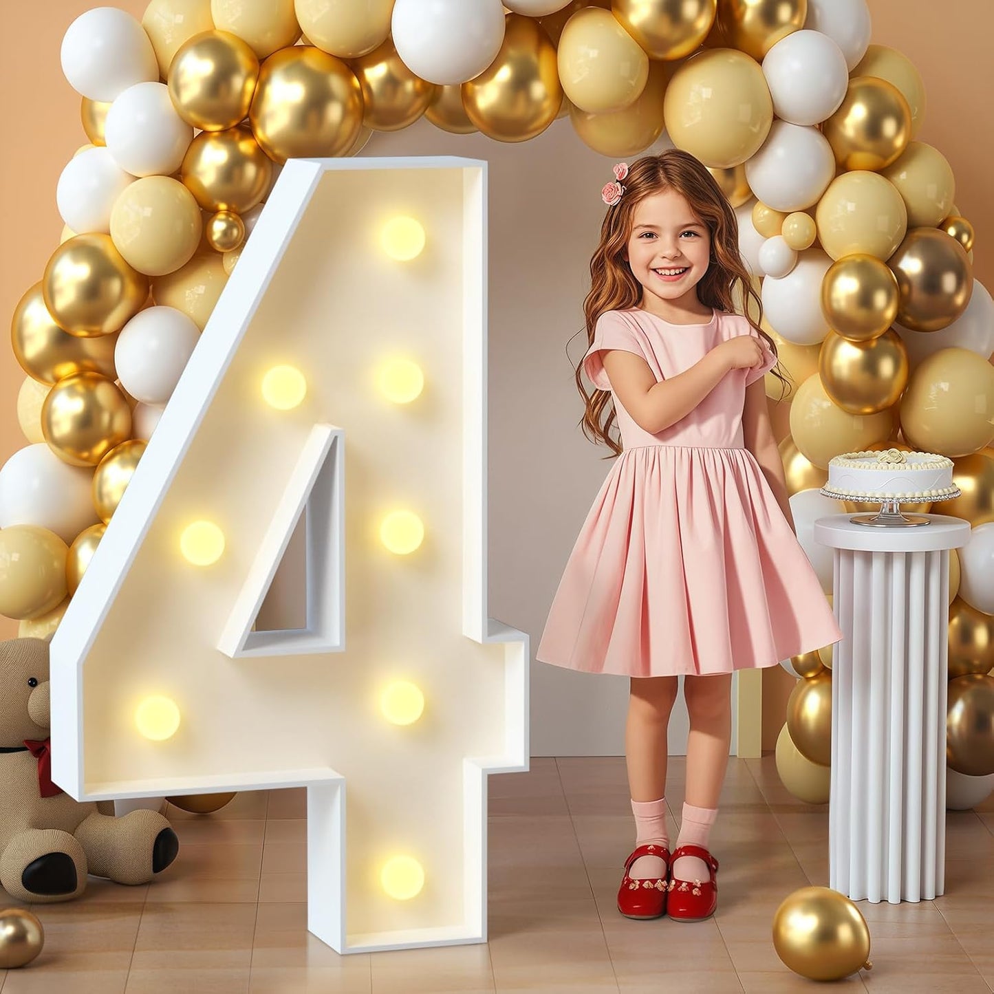 imprsv Marquee Light Up Numbers, Mosaic 3FT Marquee Numbers for 40th Birthday Decorations Anniversary Party Decor, Large 4 for Party Decorations (Need to Assemble)