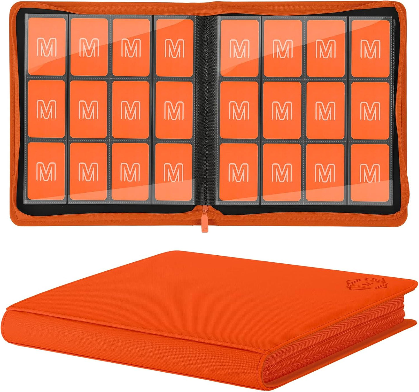 Premium Card Binder 12 Pocket for 720 Pockets Trading Card Binder, PU Zipper Card Collection Album, Sturdy Side-Loading Card Book Holder for MTG, TCG, Game Cards, Sports Cards