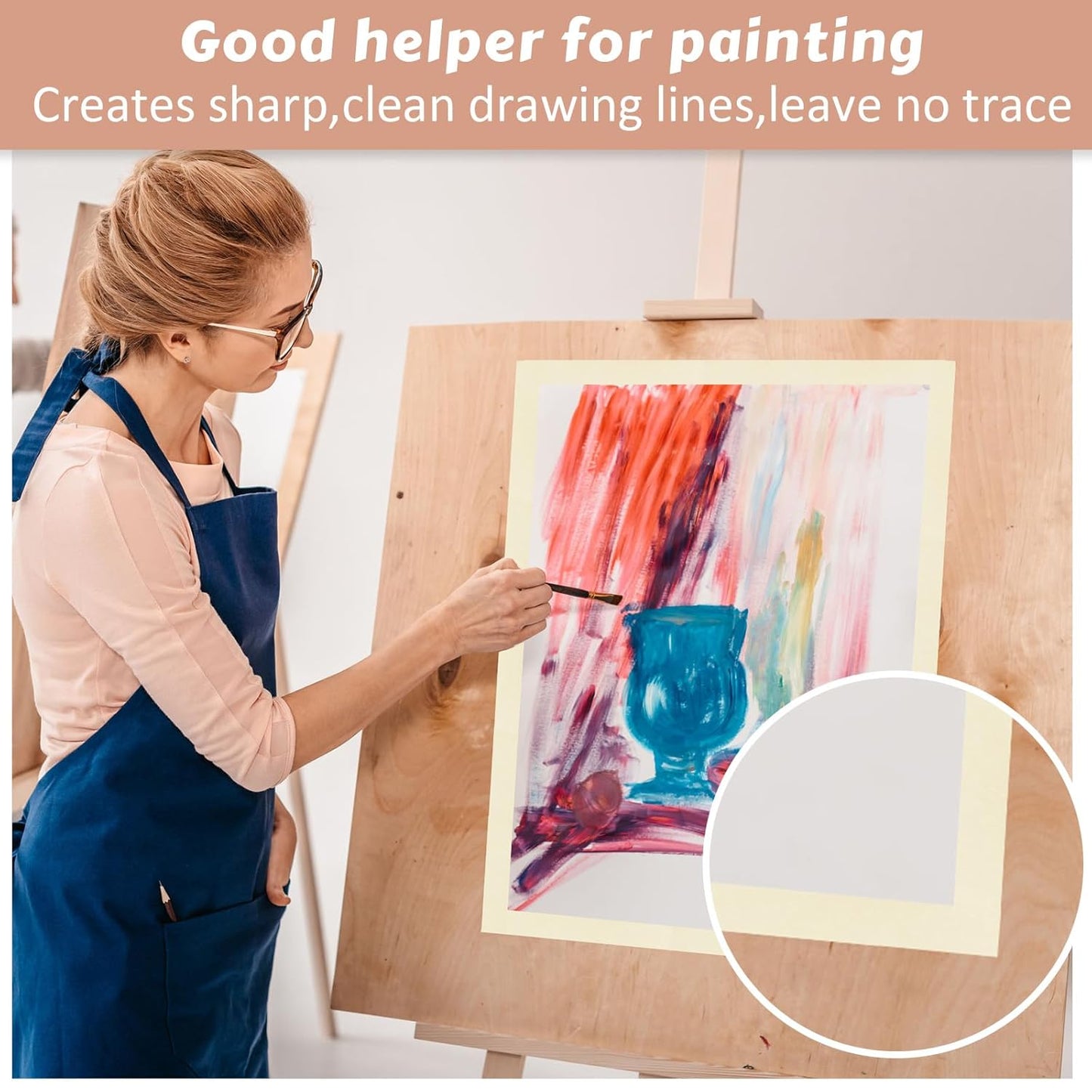 Masking Tape Bulk General Purpose Masking Painting Tape 55 Yards for Painting Home Office School Stationery Arts Crafts Basic Use, Easy Removal(72 Rolls,0.8 Inch)