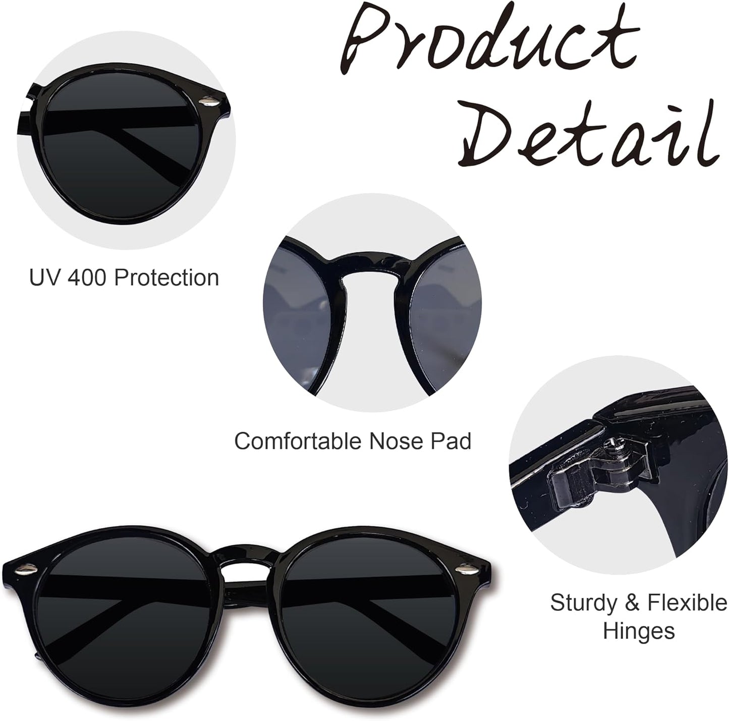 LADY&HOME Bachelorette Party Cat Eye Sunglasses - Bridesmaid & Bridal Shower Supplies, 10pcs Round Weddings Sunglasses