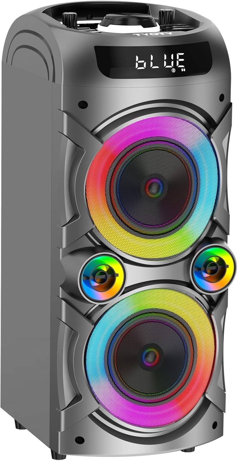 Portable Bluetooth Speaker 100W Big Powerful Wireless Boombox TWS Pairing Loud Stereo Sound Deep Bass Large Party Speakers with Subwoofer LED Lights for Outdoor Home Camping