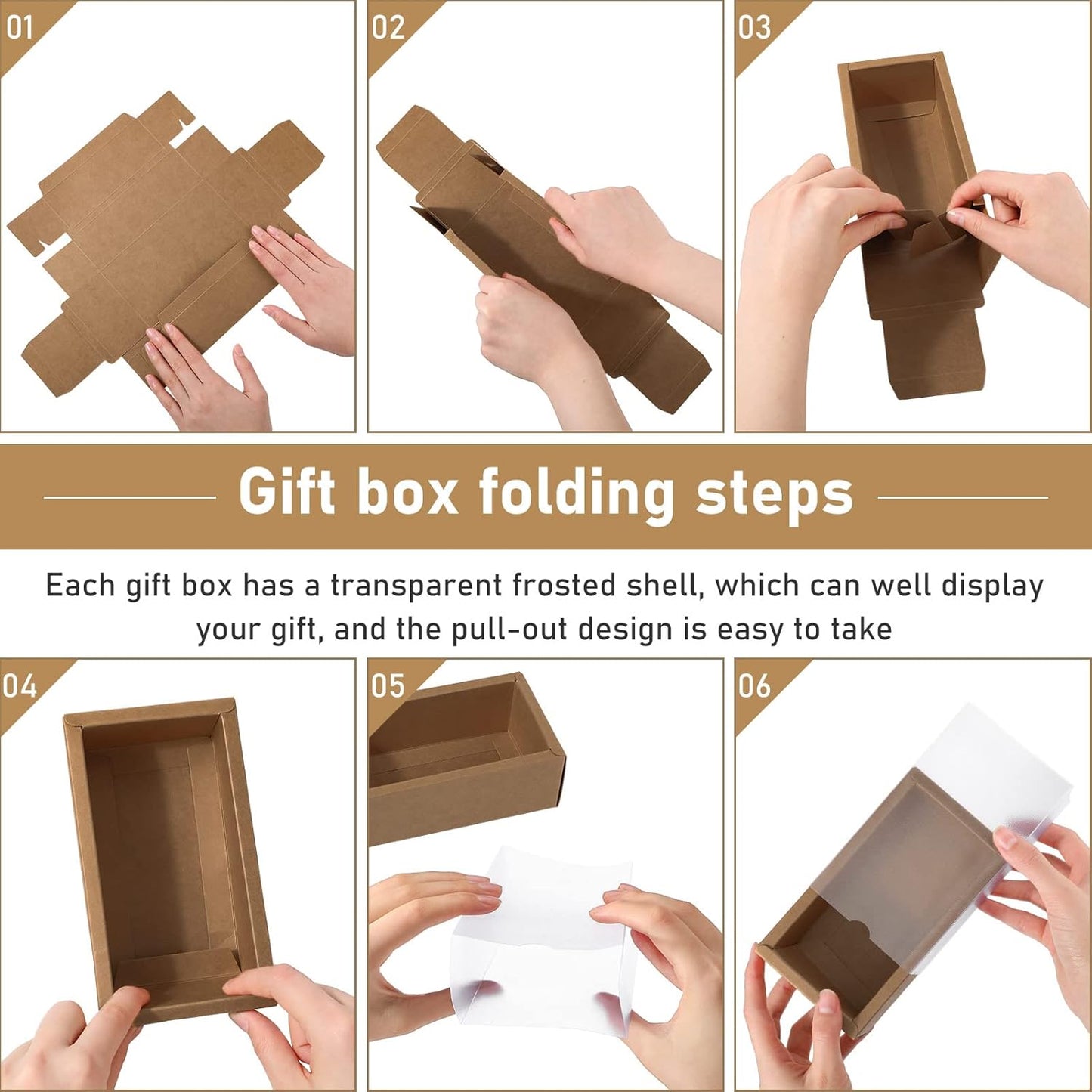 Roowest 50 Sets Kraft Soap Boxes Rectangle Packaging Box with Window Homemade Gift Box with Blank Tags and Jute String for Jewelry Candy Wrapping Party Favor(6.3 x 3.5 x 2 Inch,Kraft Color)