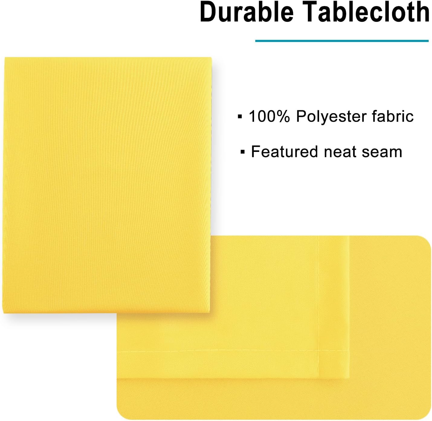 Hiasan Yellow Tablecloth for Square Tables - Waterproof and Spillproof Washable Fabric Table Cloth for Dining Room Kitchen Party, 60 x 60 Inch