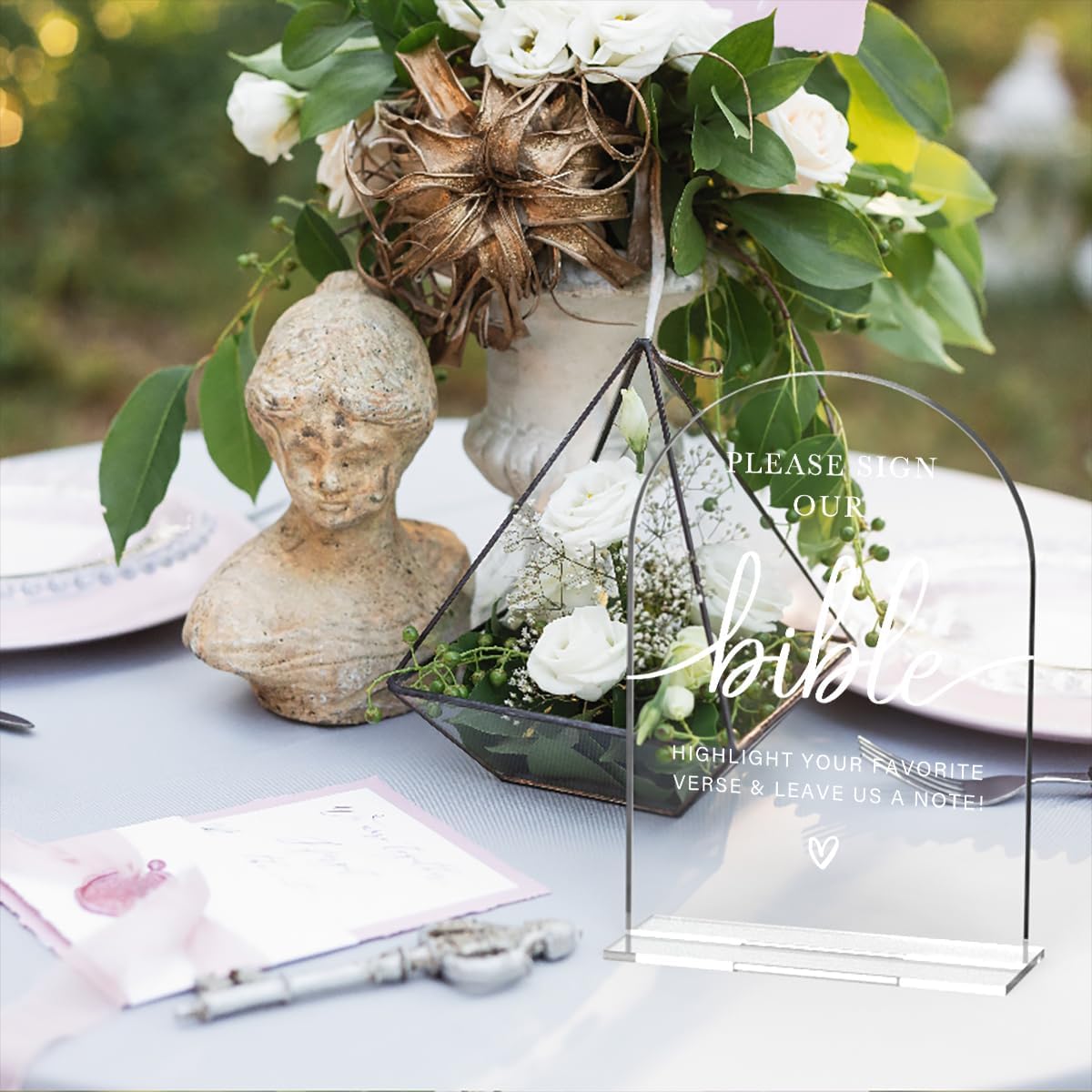 Acrylic Wedding Sign Wedding Signs for Ceremony Please Sign Our Bible Sign for Wedding Modern Calligraphy Arch Acrylic Table Top Sign for Wedding Reception and Event Party Table