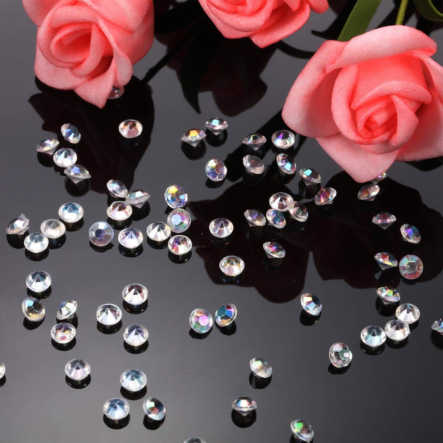 10000 Clear Wedding Table Scatter Crystals Acrylic Diamonds Rhinestones for Table Centerpiece Decorations Bridal Shower Decorations Vase Beads(4.5 mm,Crystal AB)