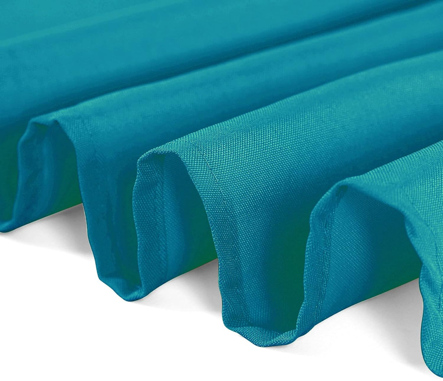 132 inch Round Tablecloth Washable Polyester Table Cloth Decorative Table Cover for Wedding Party Dining Banquet（132 inch, Caribbean Blue）