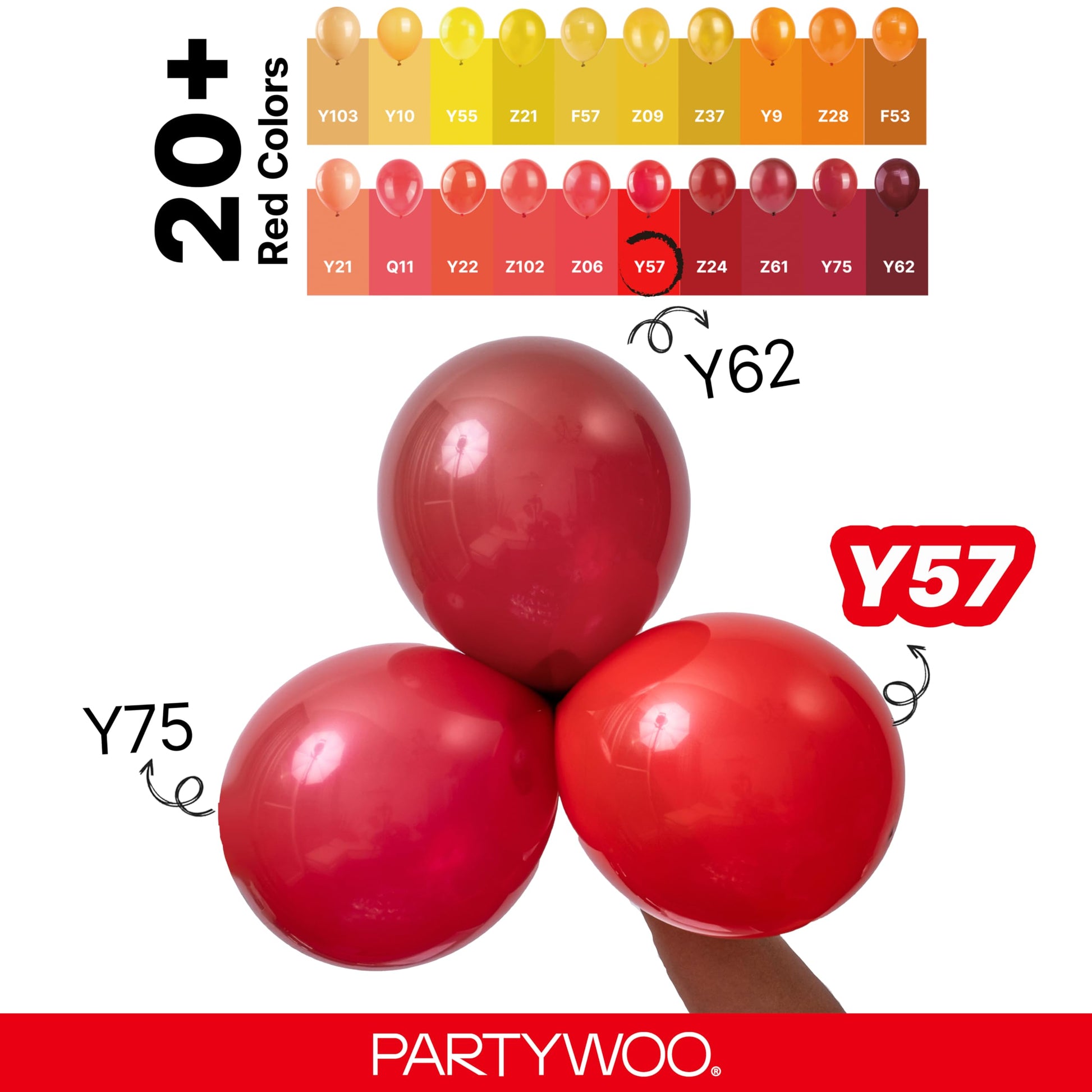 PartyWoo Red Balloons 140pcs Different Sizes of 18 12 10 5 Inch