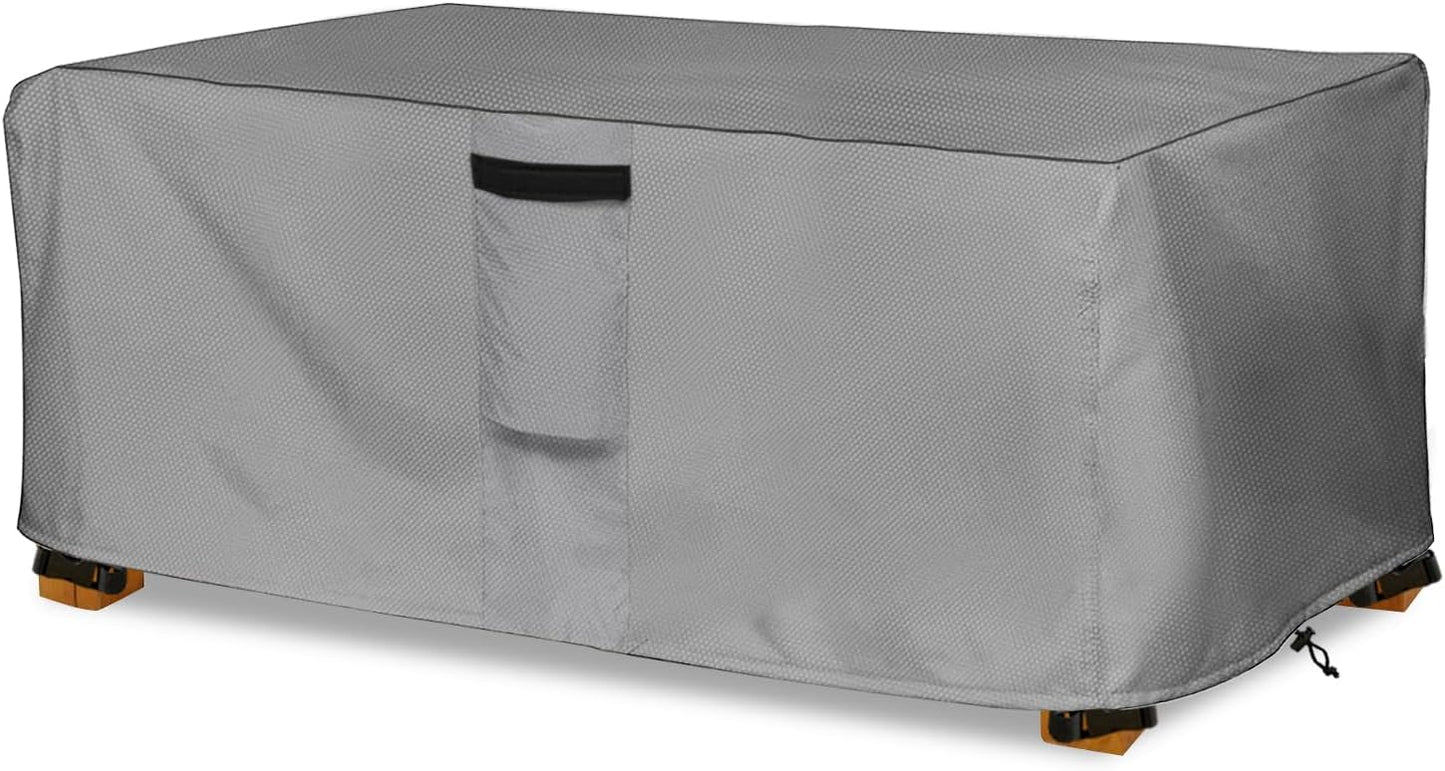 Outdoor Coffee Table Cover,Waterproof Rectangular Patio Small Side Table Cover,48 x 28 x 16 inch, Outdoor Table Covers Waterproof Rectangle,Grey